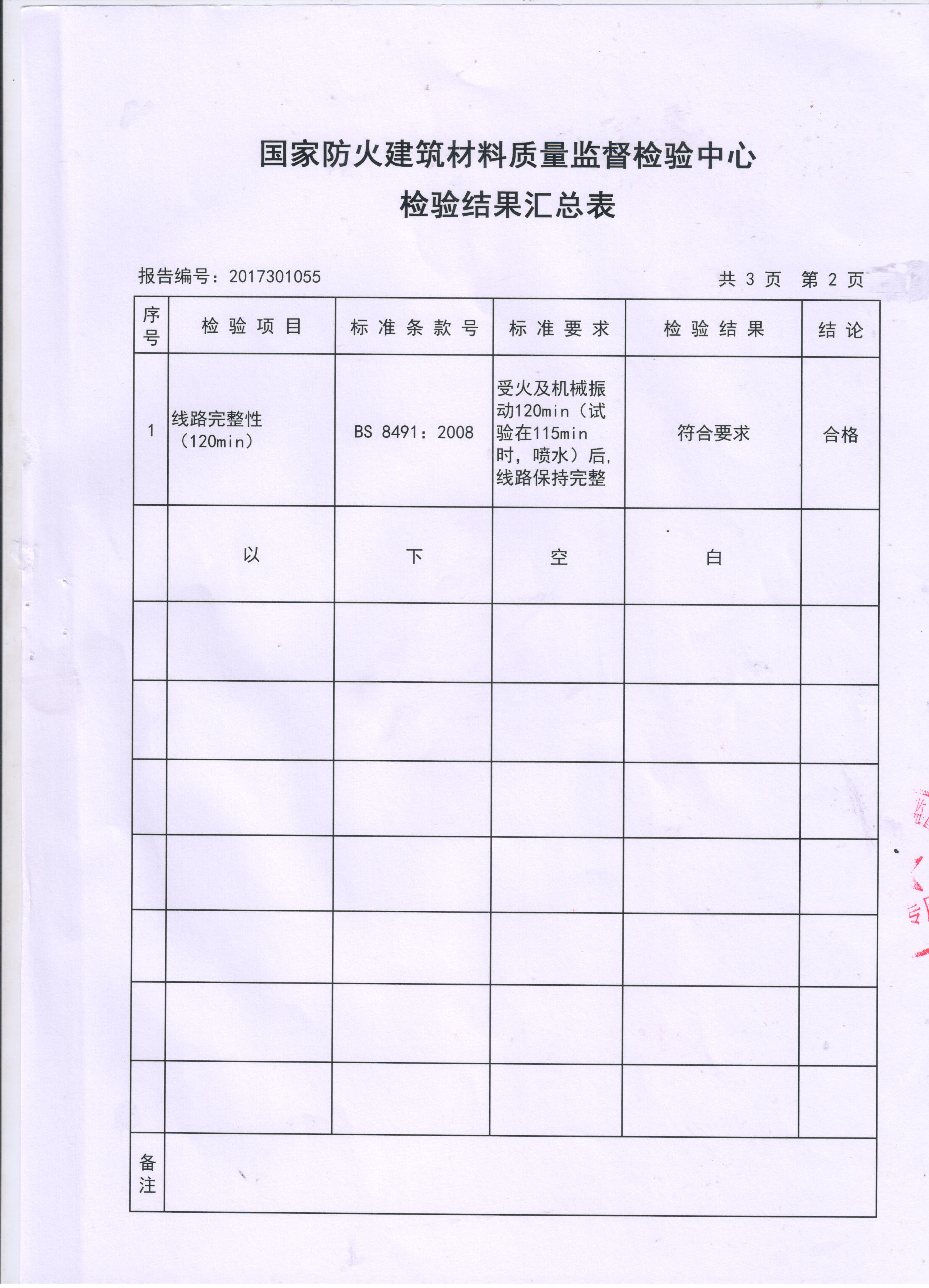 防火电缆检测报告BBTRZ